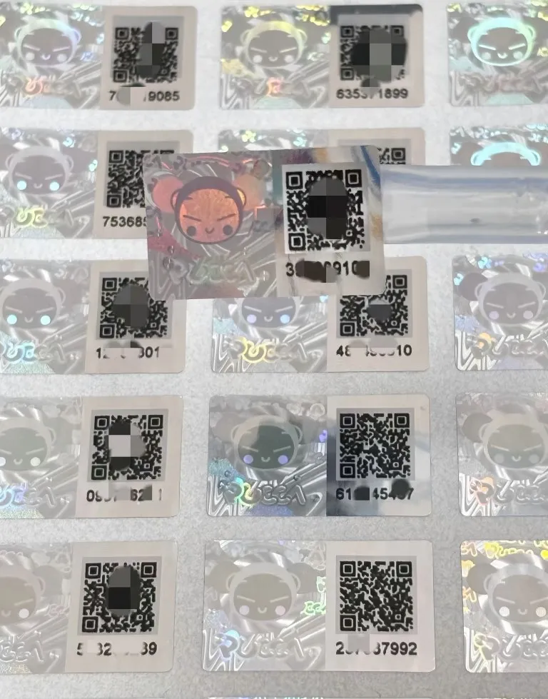 QR kodo anti-counterfing etiketės